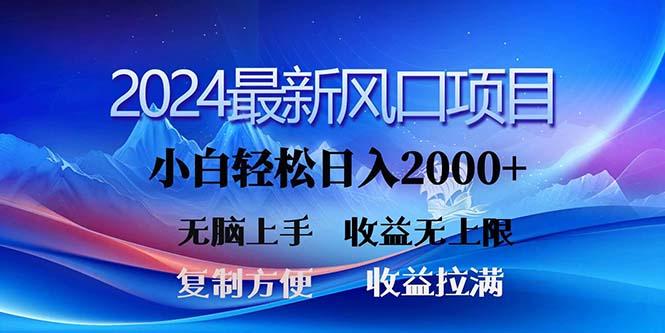 2024最新风口！三分钟一条原创作品，日入2000+，小白无脑上手，收益无上限-瀚洪创业网