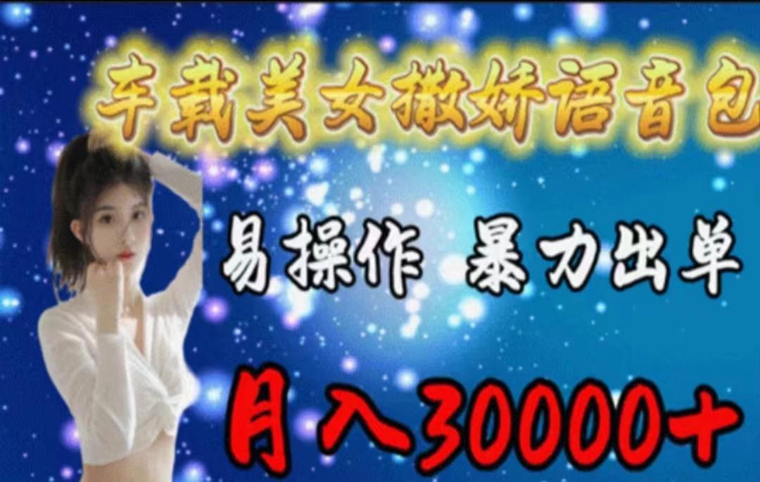 车载美女撒娇语音包，执行就出单，月入3000＋，小白看完课程就能马上实操-瀚洪创业网