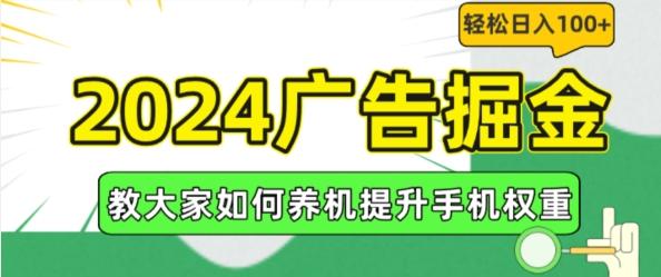 2024广告掘金，教大家如何养机提升手机权重，轻松日入100+【揭秘】-瀚洪创业网