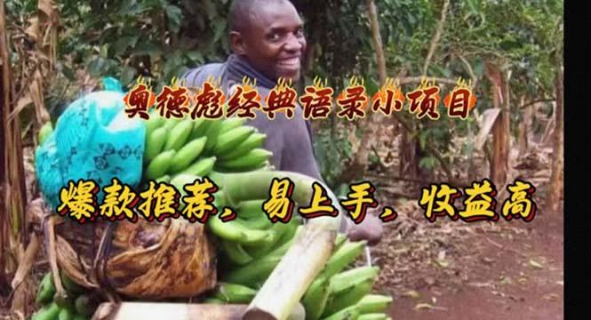 奥德彪经典语录小项目，爆款推荐，易上手，收益高-瀚洪创业网