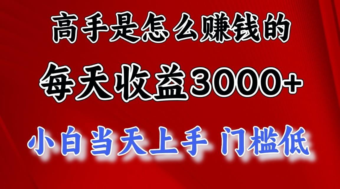 高手是怎么赚钱的，1天收益3500+，一个月收益10万+，-瀚洪创业网