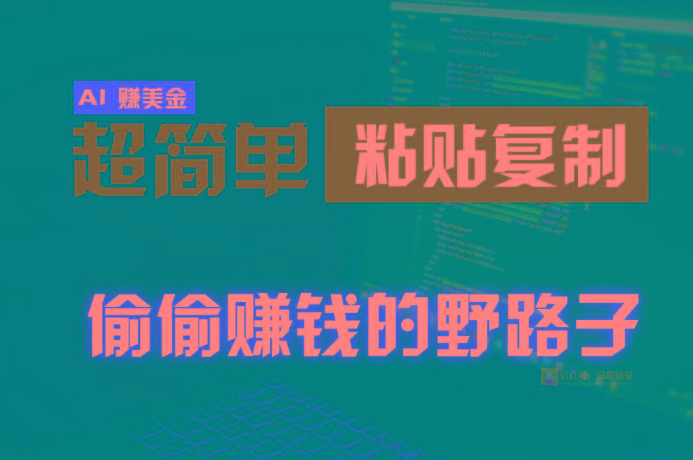 偷偷赚钱野路子，0成本海外淘金，无脑粘贴复制，稳定且超简单，适合副业兼职-瀚洪创业网