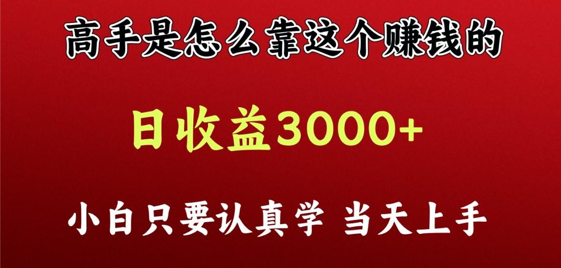 看高手是怎么赚钱的，一天收益至少3000+以上，小白当天上手-瀚洪创业网