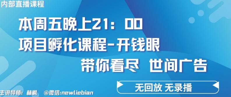 4.26日内部回放课程《项目孵化-开钱眼》赚钱的底层逻辑【揭秘】-瀚洪创业网