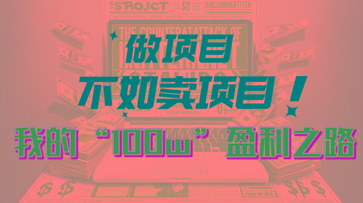 为什么做项目不如卖项目？我的100W+盈利之路-瀚洪创业网