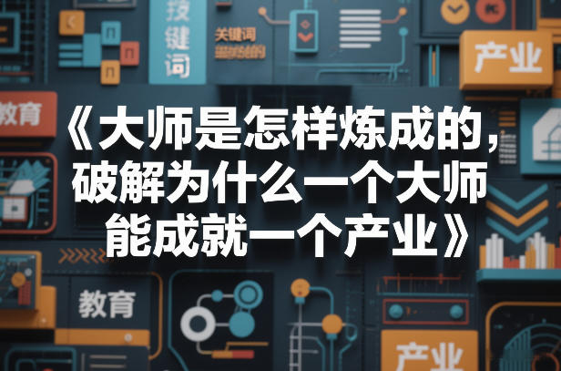 大师是怎样炼成的，破解为什么一个大师，能成就一个产业【电子书】-瀚洪创业网