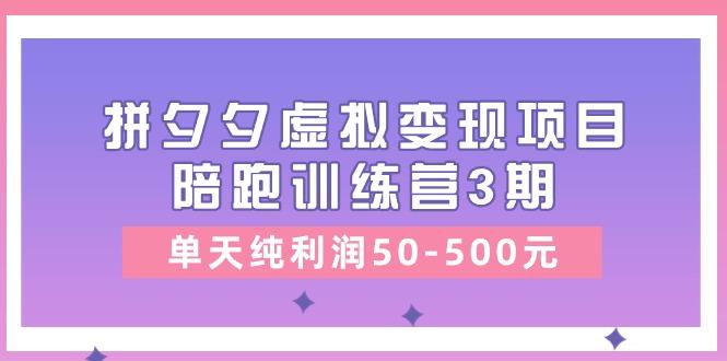 某收费培训《拼夕夕虚拟变现项目陪跑训练营3期》单天纯利润50-500元-瀚洪创业网