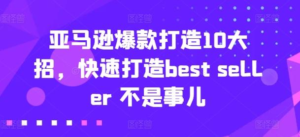 亚马逊爆款打造10大招，快速打造best seller 不是事儿-瀚洪创业网