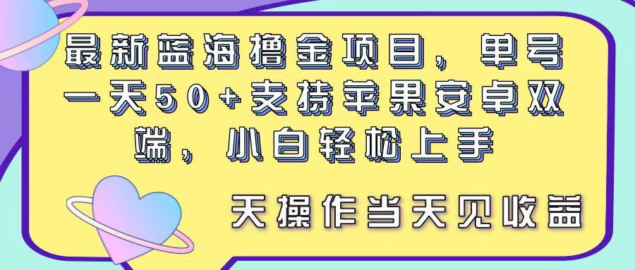 最新蓝海撸金项目，单号一天50+， 支持苹果安卓双端，小白轻松上手 当…-瀚洪创业网