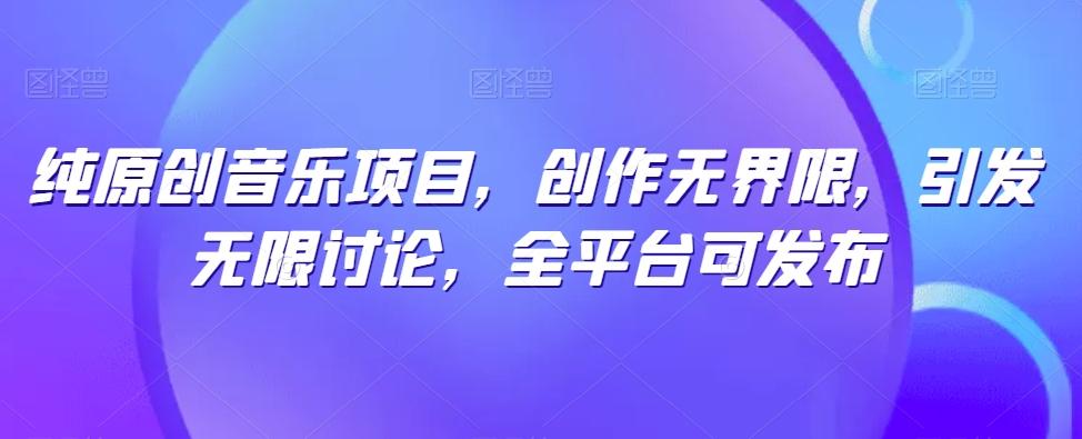纯原创音乐项目，创作无界限，引发无限讨论，全平台可发布【揭秘】-瀚洪创业网