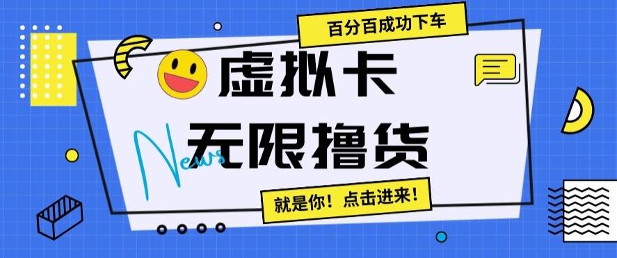 虚拟卡无限撸货，百分百成功下车【仅揭秘】-瀚洪创业网