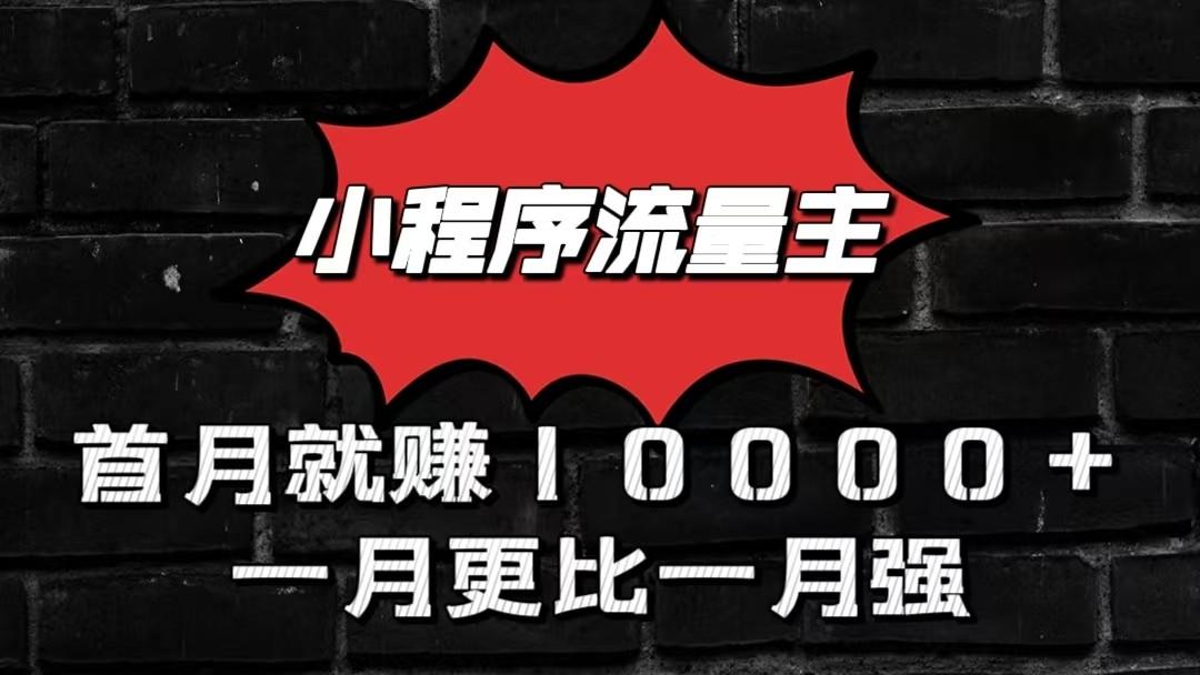 小程序流量主首月就赚10000+，一月更比一月强！小本创业首选-瀚洪创业网
