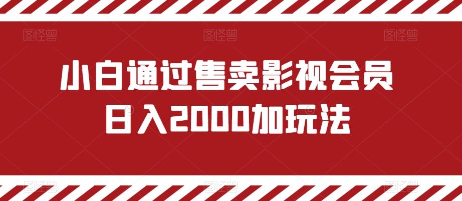 小白通过售卖影视会员日入2000加玩法-瀚洪创业网