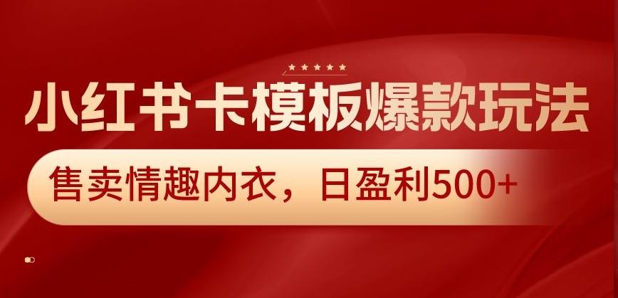 小红书卡模板爆款玩法，售卖情趣内衣，日盈利500+【揭秘】-瀚洪创业网