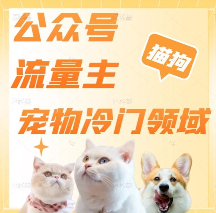 公众号流量主，萌宠冷门领域，单日收益2000+，简单暴力掘金，矩阵操作，无限放大收益！-瀚洪创业网