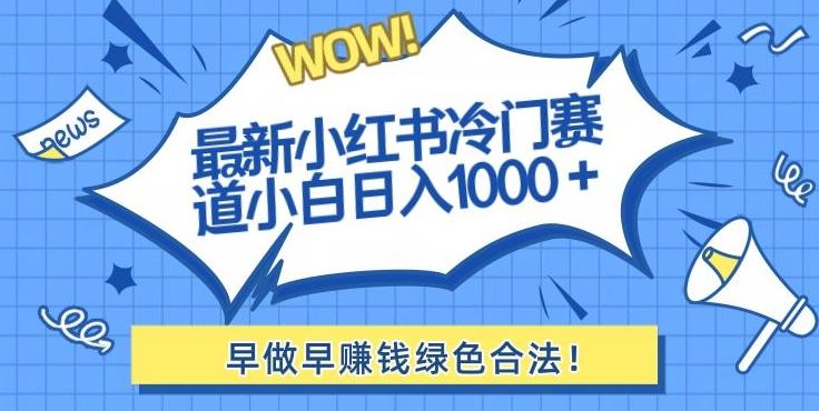 最新小红书冷门赛道日入1000+一部手机小白轻松-瀚洪创业网