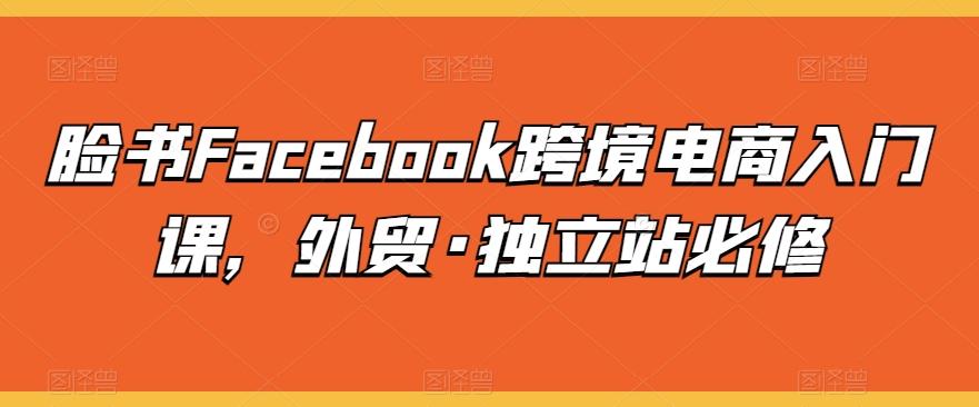 脸书Facebook跨境电商入门课，外贸·独立站必修-瀚洪创业网