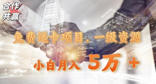 免费送卡项目，一级资源，小白月入5万+-瀚洪创业网