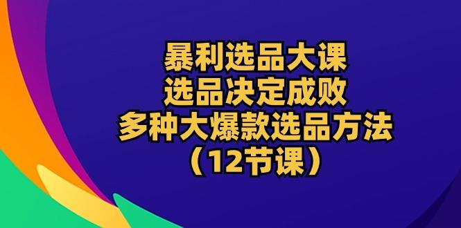 暴利 选品大课：选品决定成败，教你多种大爆款选品方法(12节课-瀚洪创业网