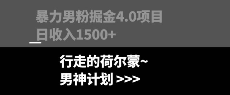暴力男粉掘金4.0项目不违规不封号无脑复制单人操作日入1000+-瀚洪创业网