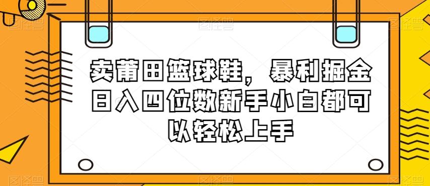 卖莆田篮球鞋，暴利掘金日入四位数新手小白都可以轻松上手【揭秘】-瀚洪创业网