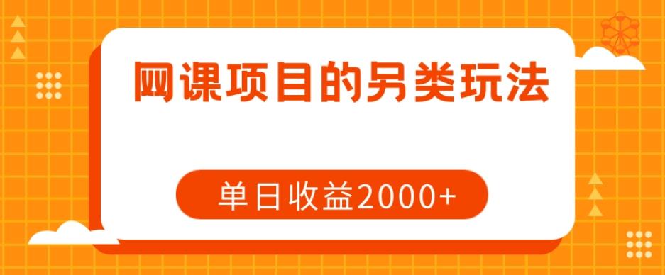 网课项目的另类玩法，单日收益2000+【揭秘】-瀚洪创业网