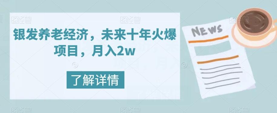 银发养老经济，未来十年火爆项目，月入2w【揭秘】-瀚洪创业网