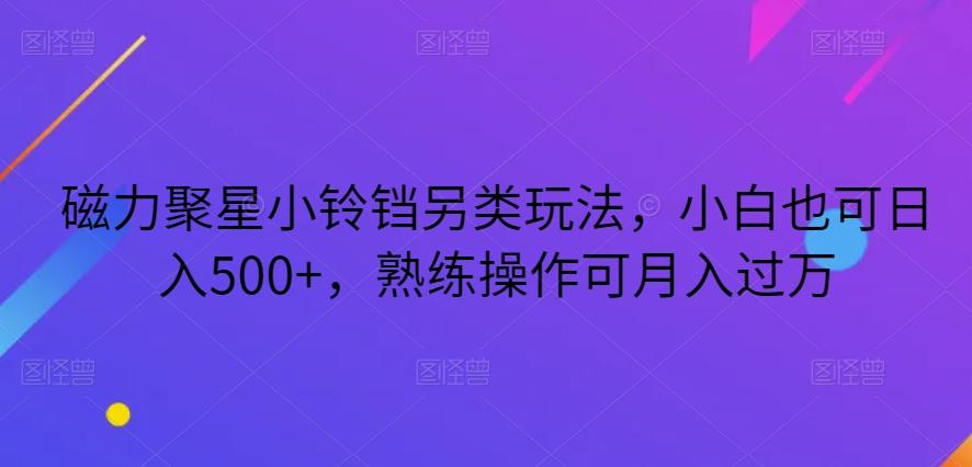 磁力聚星小铃铛另类玩法，小白也可日入500+，熟练操作可月入过万-瀚洪创业网