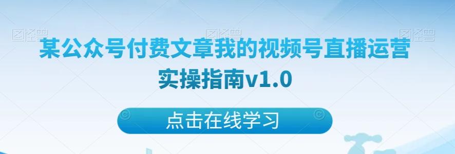某公众号付费文章我的视频号直播运营实操指南v1.0-瀚洪创业网