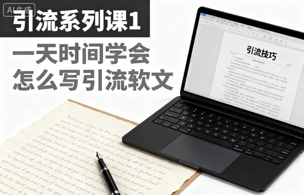 引流系列课1，一天时间学会怎么写引流软文-瀚洪创业网