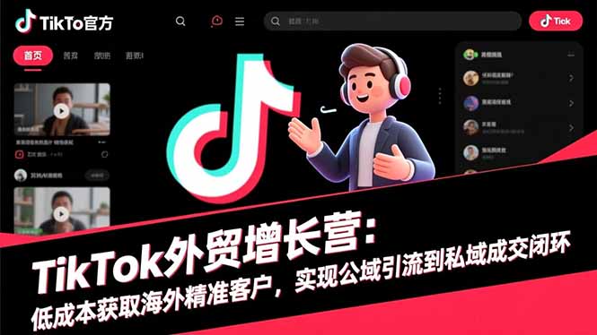 TikTok外贸增长营：低成本获取海外精准客户，实现公域引流到私域成交闭环-瀚洪创业网