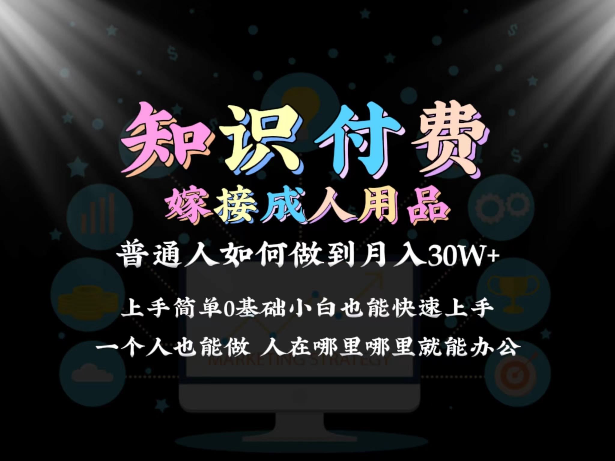 2024普通人做知识付费结合成人用品如何实现单月变现30w 保姆教学1.0-瀚洪创业网