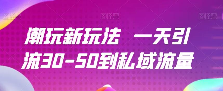 潮玩新玩法一天引流30-50到私域流量-瀚洪创业网