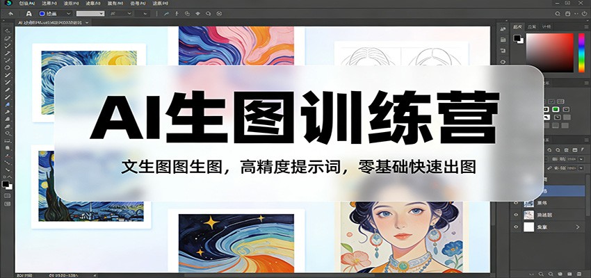 AI生图训练营：文生图图生图，高精度提示词，零基础快速出图-瀚洪创业网