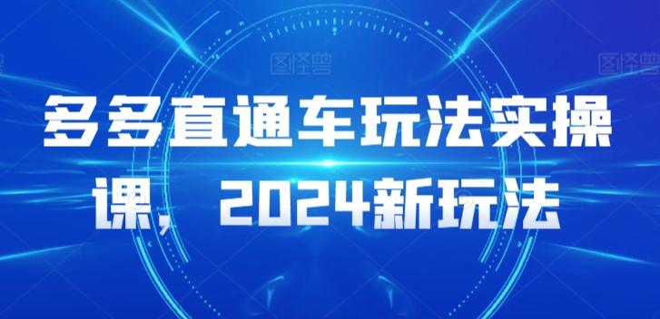 多多直通车玩法实操课，2024新玩法-瀚洪创业网