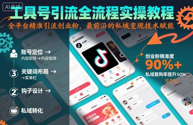 工具号引流全流程保姆级实操教程，全平台精准引流创业粉，最前沿的私域变现技术赋能-瀚洪创业网