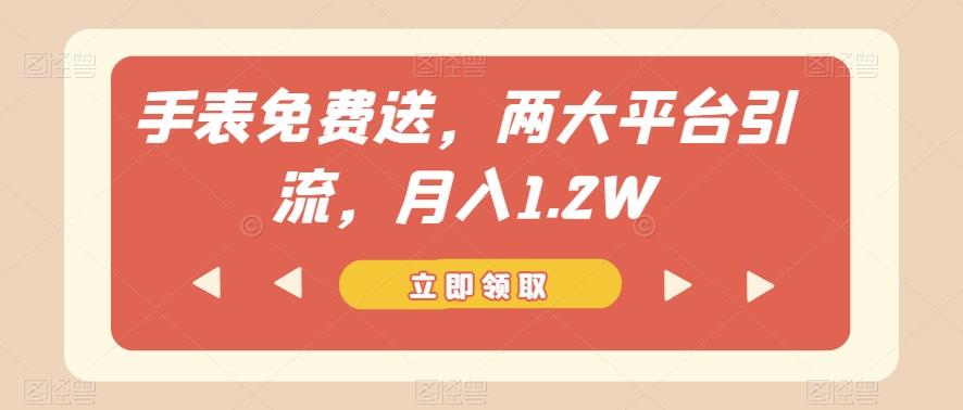 手表免费送，两大平台引流，月入1.2W【揭秘】-瀚洪创业网