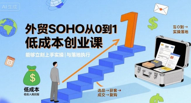 外贸SOHO从0到1低成本创业课,能够立刻上手实操与落地执行-瀚洪创业网