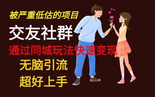 【无脑引流】同城搭子交友社群玩法教学-瀚洪创业网