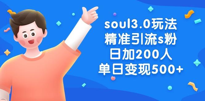 soul3.0玩法精准引流s粉，日加200人单日变现500+-瀚洪创业网