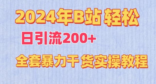 2024年B站轻松日引流200+的全套暴力干货实操教程【揭秘】-瀚洪创业网