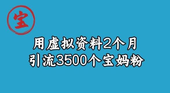 宝哥虚拟资料项目，2个月引流3500个宝妈粉-瀚洪创业网