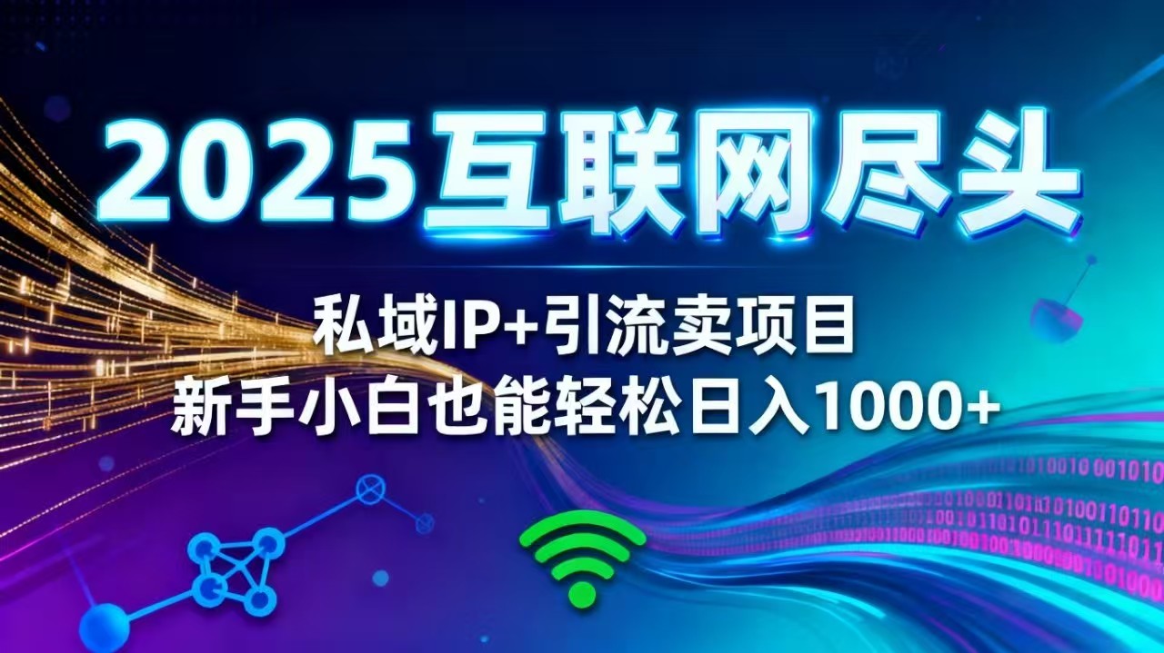 2025网创尽头王炸项目！私域 IP + 精准引流，新手小白在家躺赚日入 1000+-瀚洪创业网