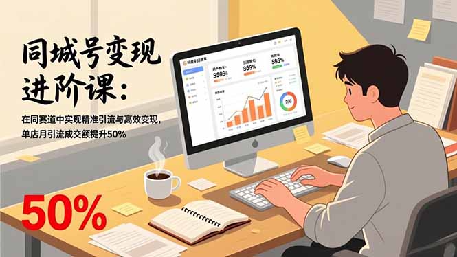 同城号变现进阶课：在同城赛道中实现精准引流与高效变现，单店月引流成交额提升50%-瀚洪创业网