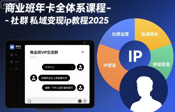 商业班年卡全体系课程-社群私域变现ip教程2025-瀚洪创业网