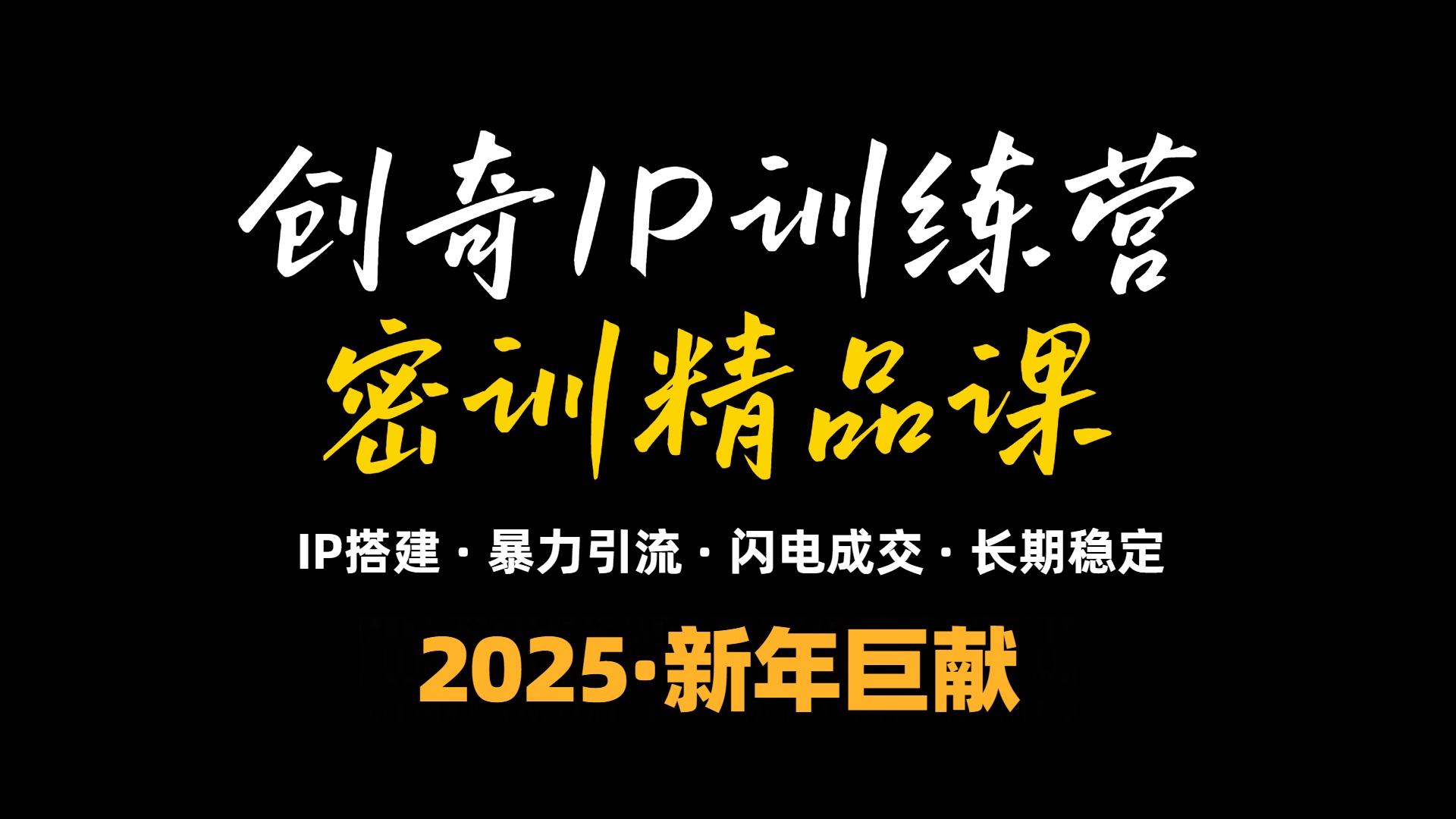 2025年“知识付费IP训练营”小白避坑年赚百万，暴力引流，闪电成交-瀚洪创业网