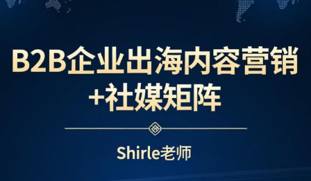 shirle老师·B2B企业出海内容营销+社媒矩阵-瀚洪创业网