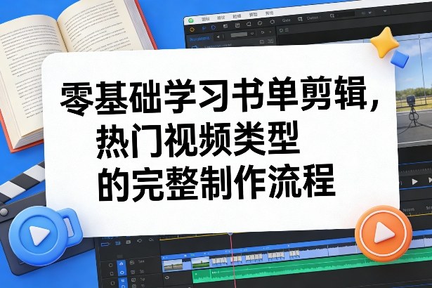 零基础学习书单剪辑，热门视频类型的完整制作流程(更新2026)-瀚洪创业网