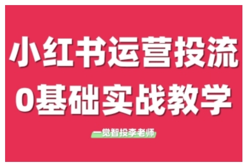 小红书运营投流，小红书广告投放从0到1的实战课，学完即可开始投放(更新26年)-瀚洪创业网