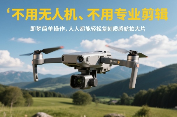 不用无人机、不用专业剪辑，即梦简单操作，人人都能轻松复刻质感航拍大片-瀚洪创业网